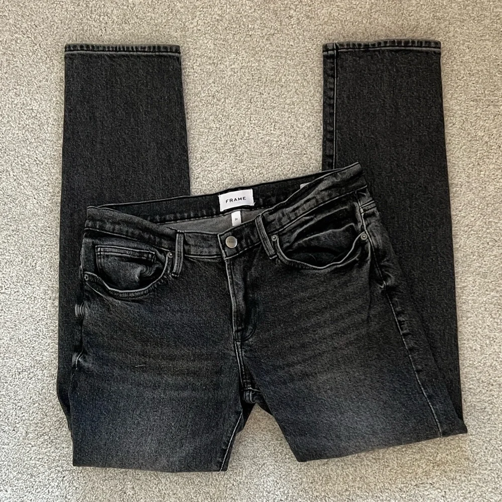 Frame Denim Men's Black Washed Jeans - Picture 3 of 6